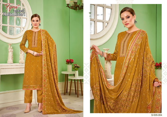 Fyra Kalamkaari Fancy Festive Wear Pashmina Designer Dress Material Collection